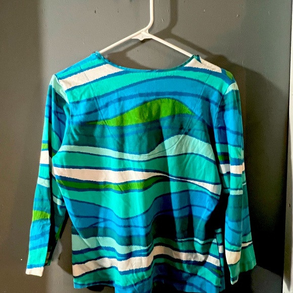 Ruby Rd Blue/Green Shirt - Picture 2 of 3